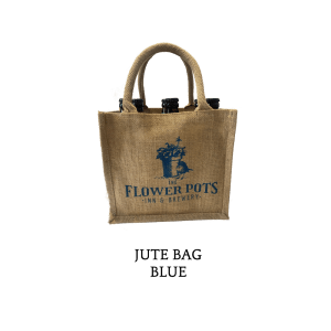 Jute 6 Bottle Bag - Blue